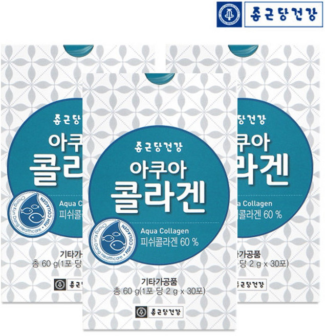 종근당건강 아쿠아 콜라겐 30포, 60g, 3개