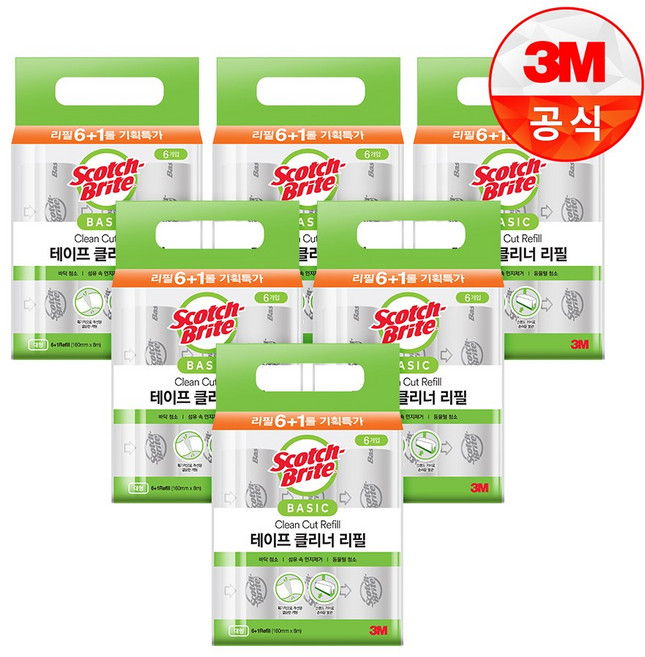 스카치브라이트 실속형 멀티팩 테이프 클리너 리필 7p, 6개
