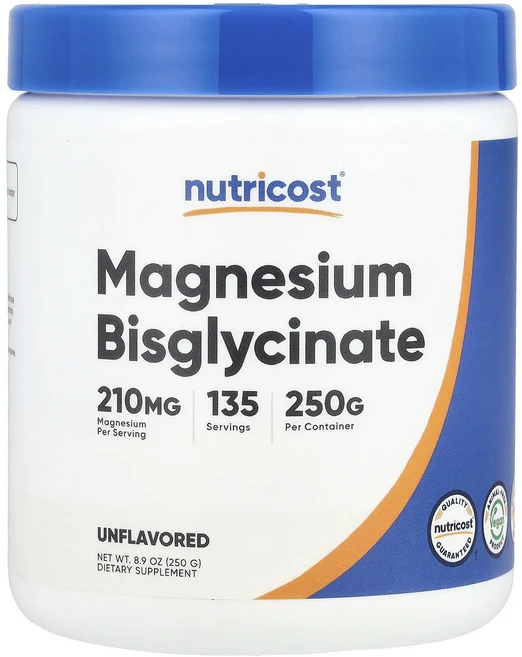 Nutricost 마그네슘 비스글리시네이트 무맛 250g(8.9oz), Nutricost마그네슘비스글리시네이트무맛250g89o, 250g, 1개 - 쿠팡