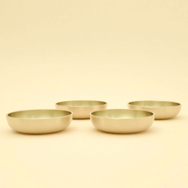 [유기담] 방짜유기 종지 (중) 세트, 4개