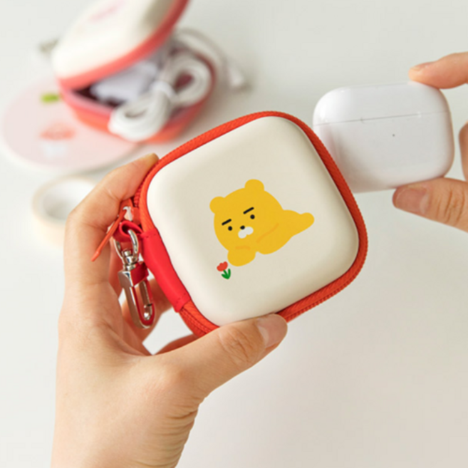 카카오프렌즈 라이언 하드 미니 파우치 에어팟 케이스