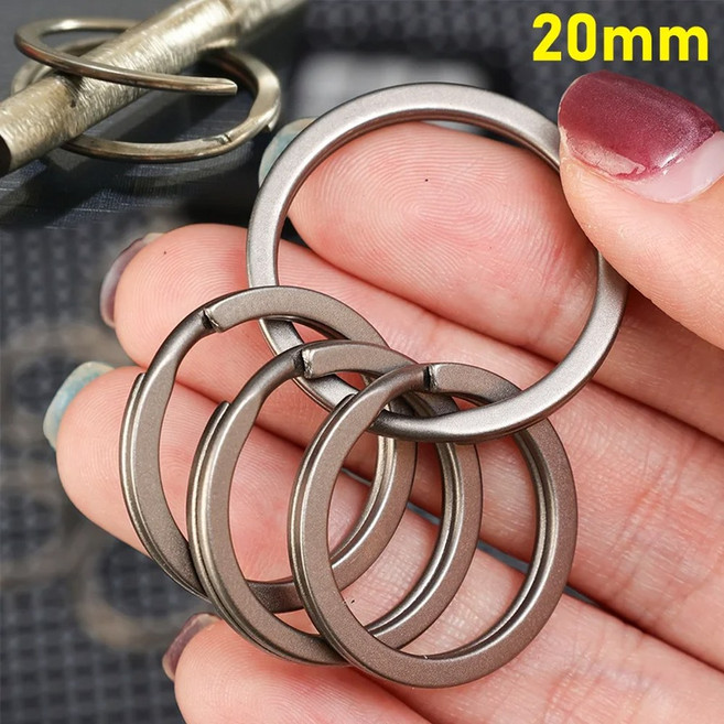 순수 티타늄 열쇠 고리 합금 원형 링 플랫 퀵 릴리스 버클 액세서리 키 체인 소형, 1pc, B 20mm