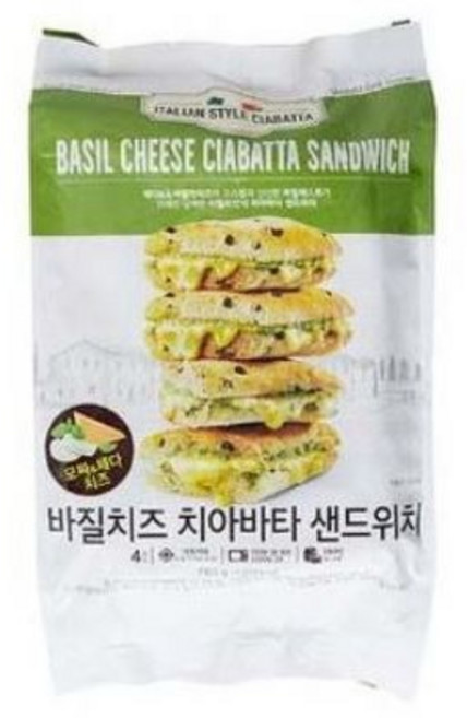 M&H 바질치즈 치아바타 샌드위치 780g (4개입), 1개