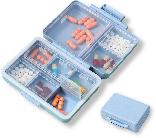 레디박스 휴대용 간편 포켓 미니 알약케이스 2개입, 블루, 2개