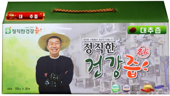 정직한건강즙 국내산 정직한대추즙 HACCP인증 대추진액, 30개, 110ml