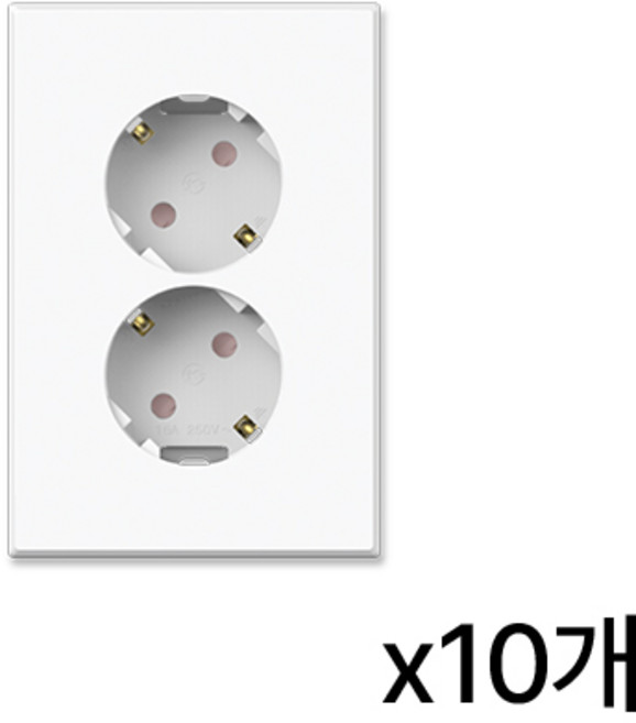 틸인스 제일이에씨 2구 콘센트 화이트, 10개