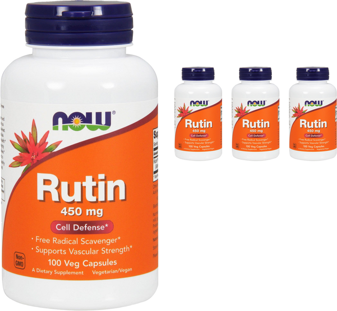 NOW Foods 芸香苷素食膠囊 450mg, 100顆, 4罐