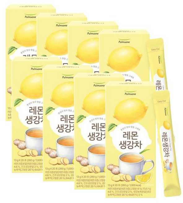 풀무원 레몬생강차, 13g, 20개입, 8개