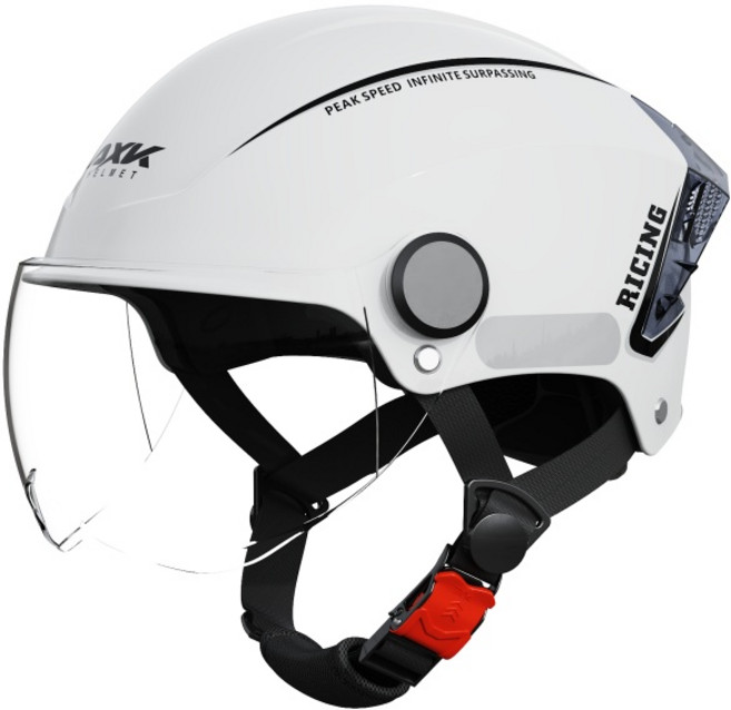 SULCATA 오픈페이스 하프 헬멧 오토바이 바이크 경량 안전, 화이트