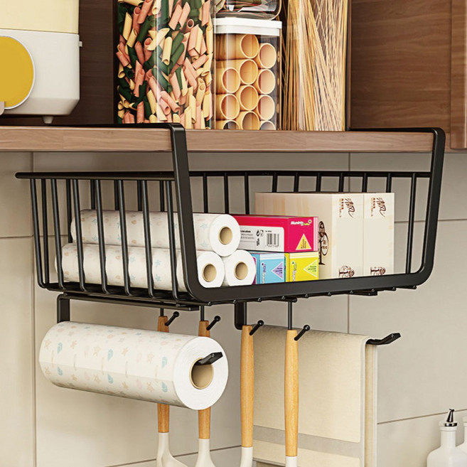 우키오브젝트 키친타올 거치대 키친타올 홀더 키친타올 걸이, 1세트, 블랙