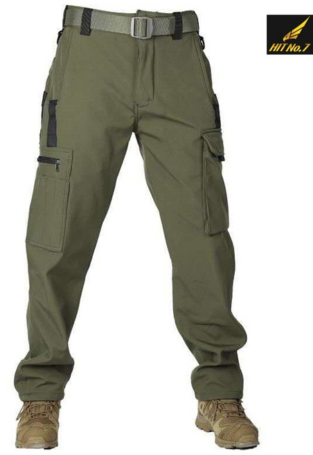 히트세븐 기모 스판 아웃도어 작업복바지 오토바이바지 공구 멀티포켓 가을 겨울 방한바지 두꺼운 남자바지 전술바지 빅사이즈 BSDIX1, 카키