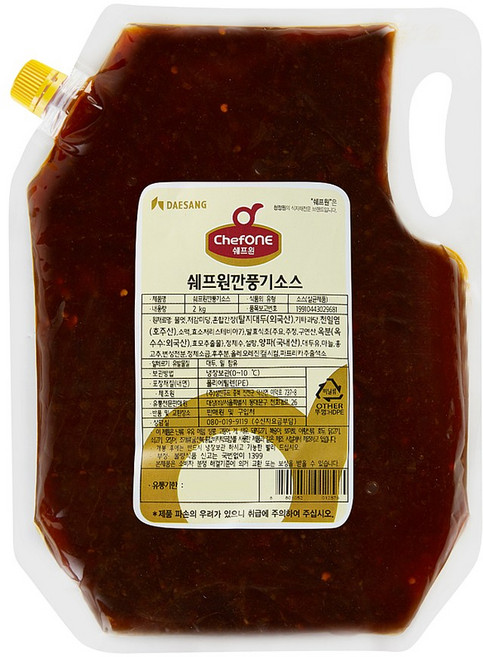 [얌얌마켓] 쉐프원 깐풍기소스 2kg (아이스박스 포함), 1개