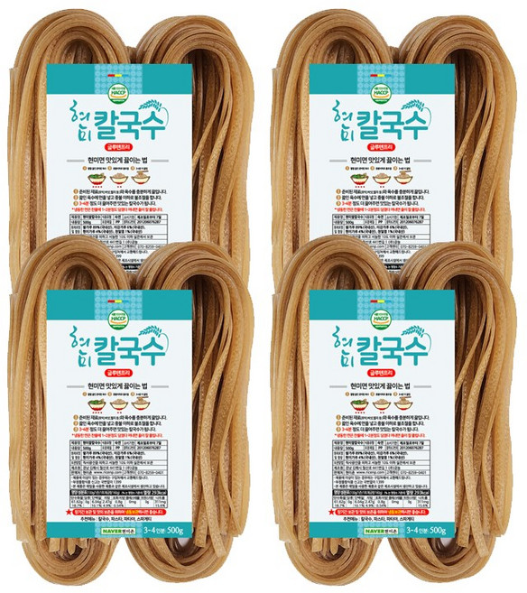 현미촌 현미칼국수, 4개, 500g