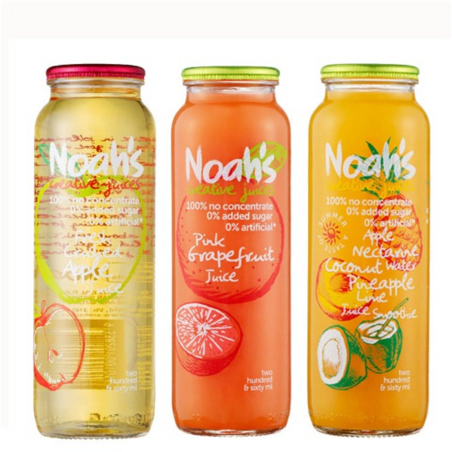 노아 3종(크러쉬드애플+핑크 자몽+애플 코코넛 파인애플) 260ml 6개