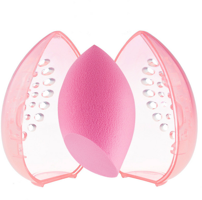 휴대용 퍼프 케이스 물방울 똥퍼프 홀더 스펀지 보관 퍼프 보관함 미니 케이스, 화이트, 1개