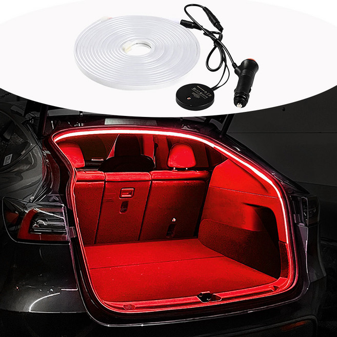 KELAKE 자동차 식빵 무드등 자동 광학 센서 내장 시가라이터 플러그 방식 (설치 간편) 5M, 1개, 빨간색