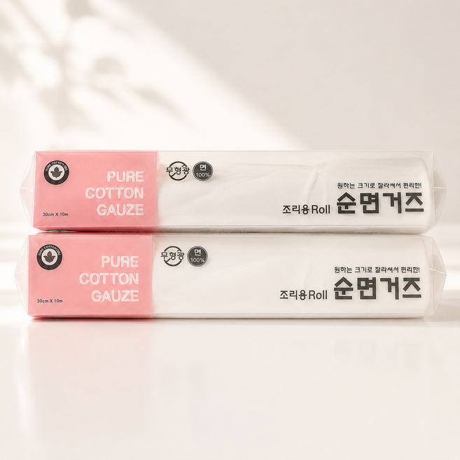 라이프앤샵 잘라쓰는 면보 그릭요거트 리코타치즈 다이소면보 조리용 순면 거즈 롤 면보자기 면포, 2개