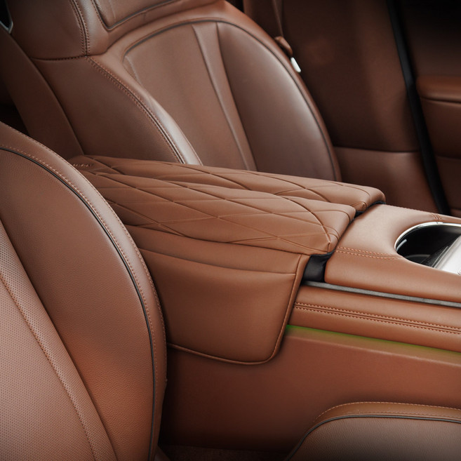 아임반 제네시스 G90 전용 양문형 차량용 콘솔쿠션 자동차 팔쿠션 팔걸이쿠션, 1개, 듄베이지