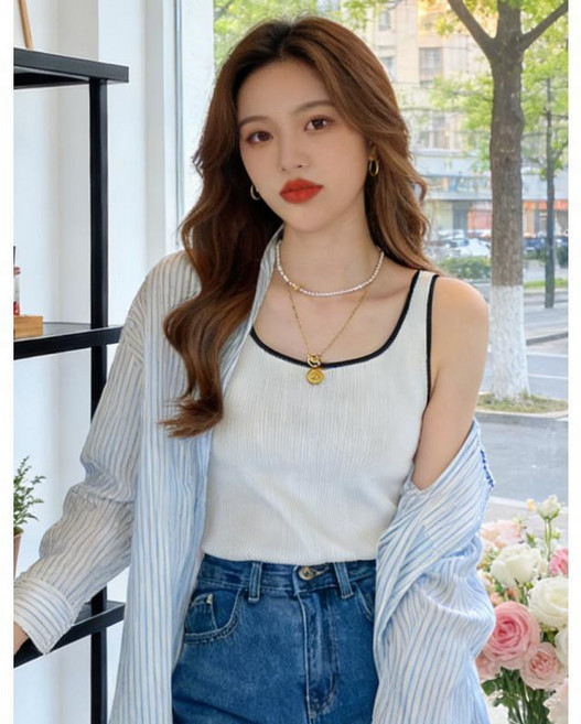 莫代爾大碼背心女夏莫代爾吊帶西裝內搭外穿打底無袖恤百搭上衣 副廠產品