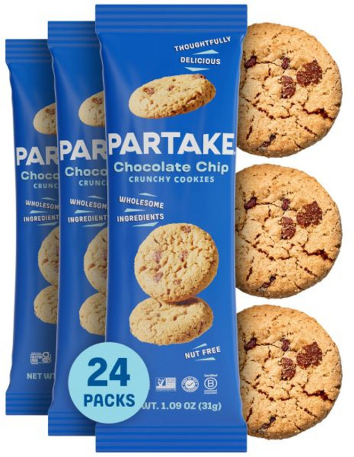 파티 믹스 버라이어티 팩 Partake Foods 글루텐 프리 파르테이크 미니 크런치 초콜릿 칩 쿠키 클래식 그래햄 크래커 바닐라 웨이퍼 다양팩 비건 유제품 밀 대두 계란 땅콩, 24개 묶음 (1.09 oz)