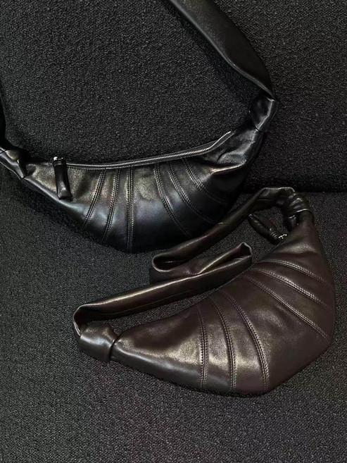 크로와상크로스백 양가죽 반달 빈티지 크루아상 일상 반달백 숄더백 슬링백 미니 소형