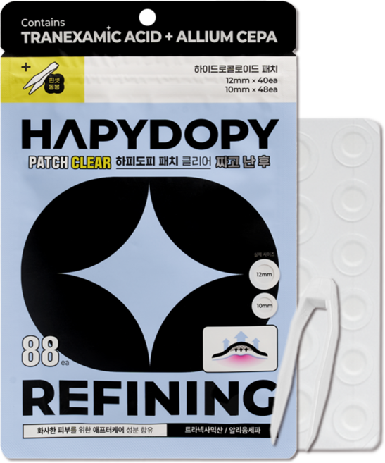 하피도피 트러블 패치 클리어 하이드로콜로이드 생활방수 여드름 뾰루지 스팟패치 애프터케어, 88개입, 1개