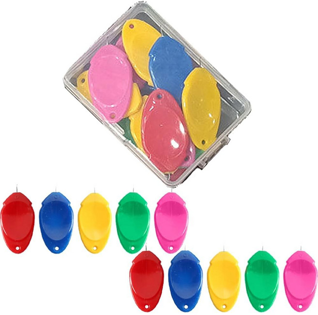 바늘 실타래 도구 투명 상자를 사용한 손 바느질용 간단한 작업 재봉틀 자수 크로스 10Pcs 색상 랜덤