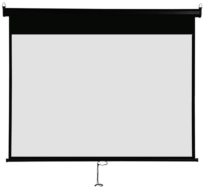 손으로 당겨서 조절하는 자동 잠금 고화질 프로젝터 스크린 (커튼형), 금속- 100inch  [4:3]