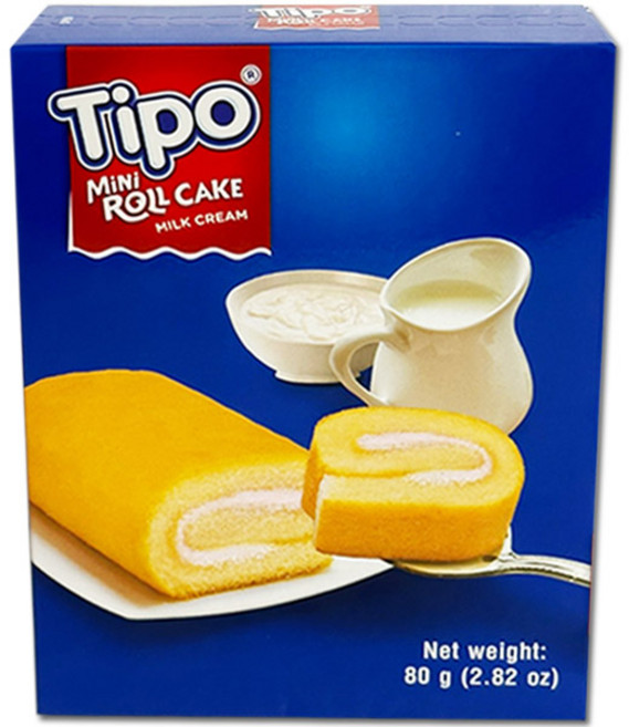TIPO 티포미니 롤케이크 밀크맛, 80g, 5개