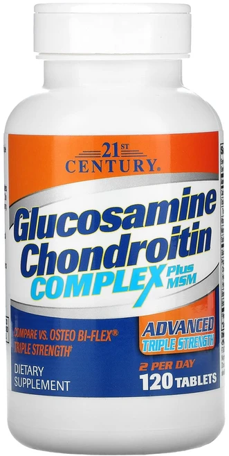 21st Century 글루코사민 콘드로이틴 복합체 플러스 MSM 어드밴스드 트리플 스트렝스 120정, 21st Century 글루코사민 콘..., 1개 - 쿠팡