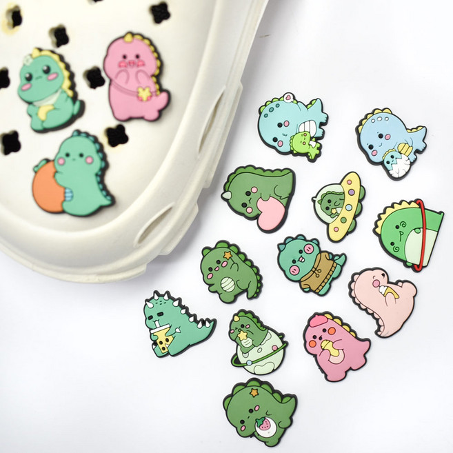 15개 큐티 공룡 신발 파츠 악세사리 장식 아동