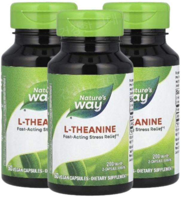 Natures Way 네이처스 웨이 L-테아닌 200mg L-Theanine, 3개, 60정