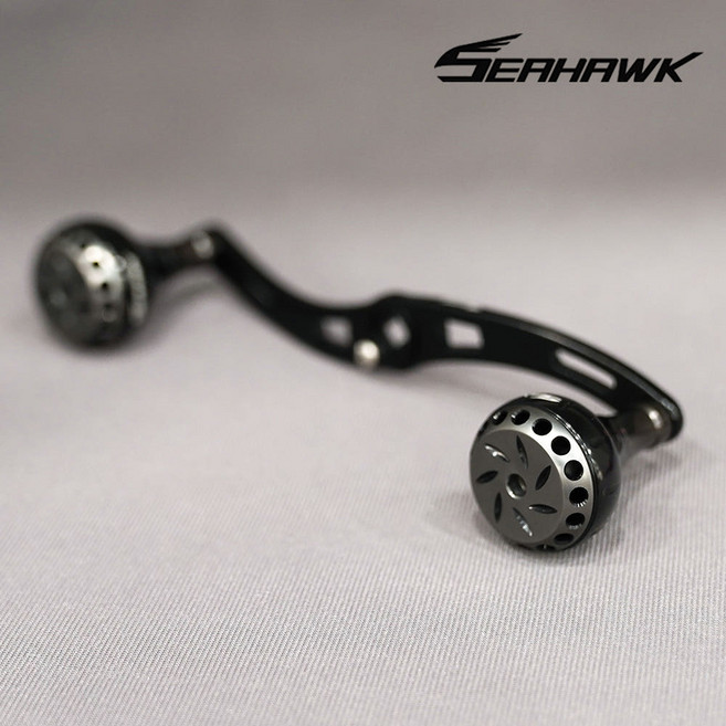 씨호크 BDA 더블핸들 베이트릴 튜닝핸들 시마노 다이와 호환 핸들, 1개, 블랙/건스모크