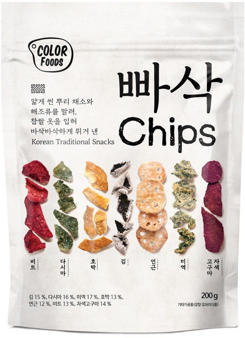 [여수물산] 빠삭칩스 혼합부각 야채부각 다시마부각 고추부각, 200g, 1개