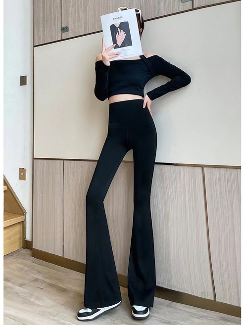 원풍룽 여성 하이웨스트 부츠컷 레깅스 운동 나팔 바지