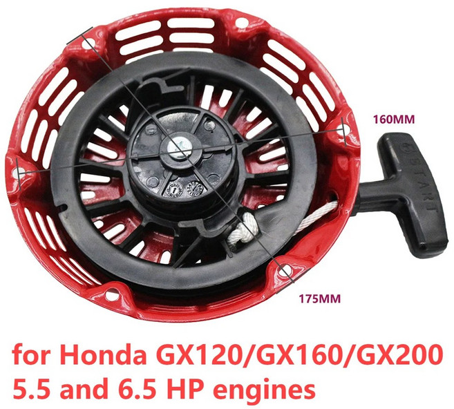 풀 리코일 스타터 되감기 시작 수동 어셈블리 발전기용, 2. Red Black, 1개