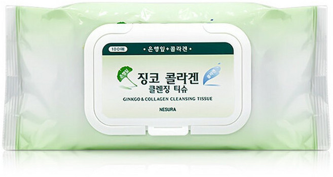 네슈라 징코 콜라겐 클렌징 티슈 100매, 100매입, 1개