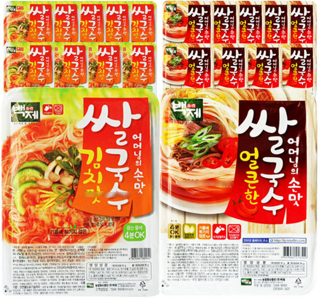백제 쌀국수 김치맛10개+얼큰한10개/즉석쌀국수, 20개