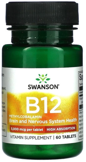 스완슨 B12 5000mcg 60정, 1개 - 쿠팡