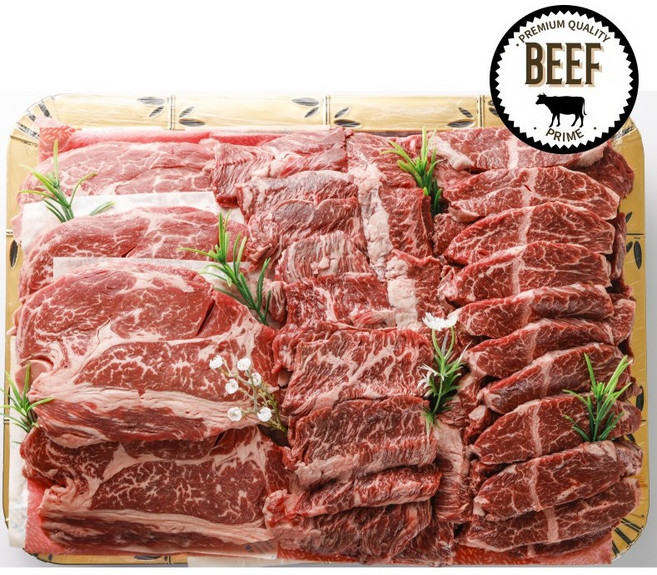 바울목장 가성비세트 소고기등심+갈비살+부채살+안창살 총800g, 1개, 등심+갈비살+부채살+안창살, 800g