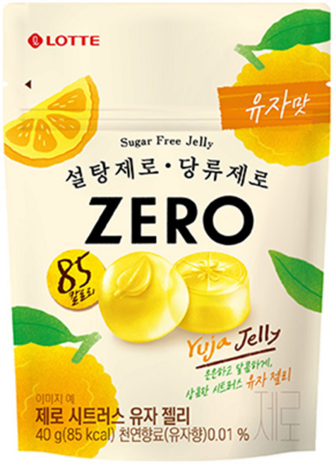 롯데 제로 시트러스 유자 젤리, 40g, 8개