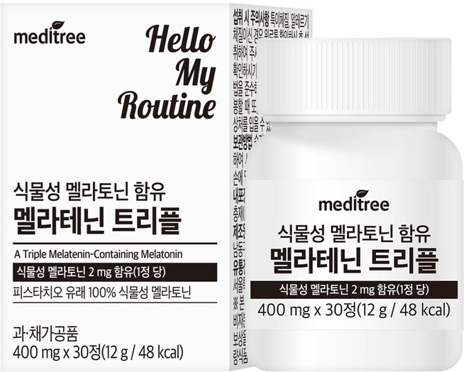 메디트리 식물성 멜라토닌 멜라테닌 트리플, 30정, 1개