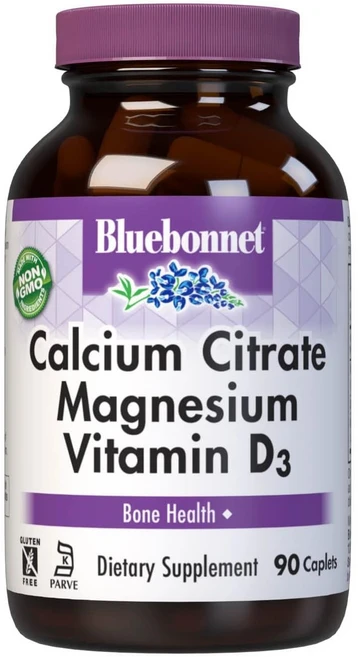 블루보넷 구연산 칼슘 마그네슘 비타민 D3 90정, 1개 - 쿠팡