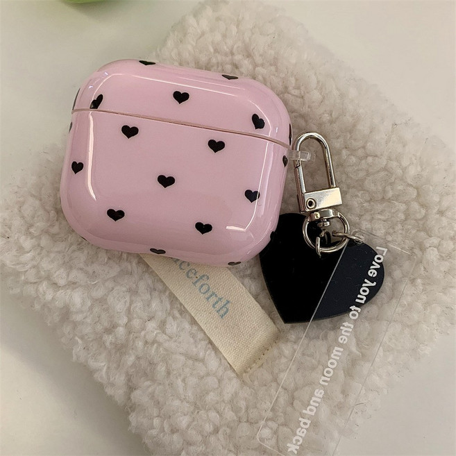 베이비핑크 미니하트 키링 에어팟케이스, 에어팟프로/프로2