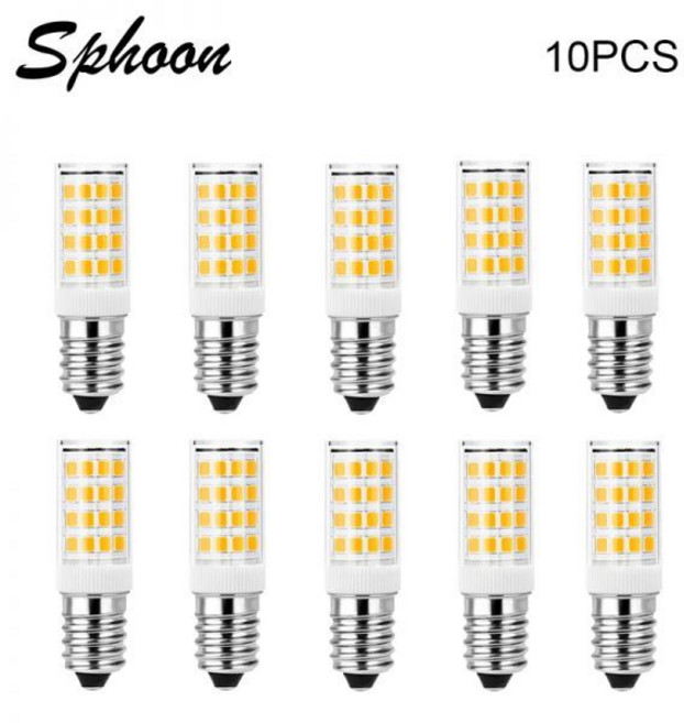 E14 베이즈 LED 램프 전구 할로겐 샹들리에 조명 교체 미니 옥수수 360 빔 각도 2700K 6000K 3W 5W 7W AC 220V 10 개, [02]5W 220V, [02]warm white 2700K, 1개