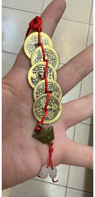 金龍佛具 桃木葫蘆五帝錢 純銅五帝錢 擋煞 開運 招財 平安 避邪, 1個, 滿200出貨，圖6-元寶五帝錢