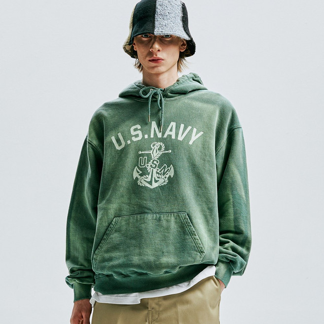 케이엔드 남성용 USN VTG 다잉 후디