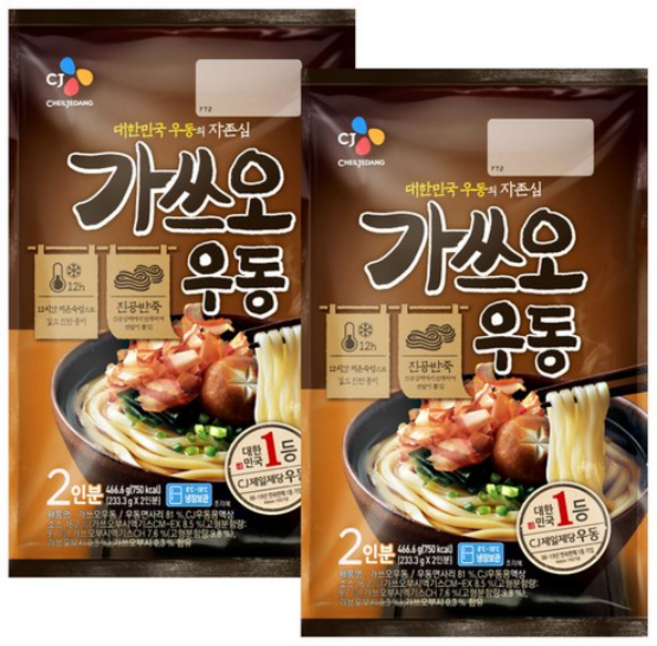 제일제당 가쓰오우동 (2인분) 466.6g, 2개