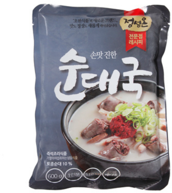 정성온 순대국 초원식품, 600g, 100개