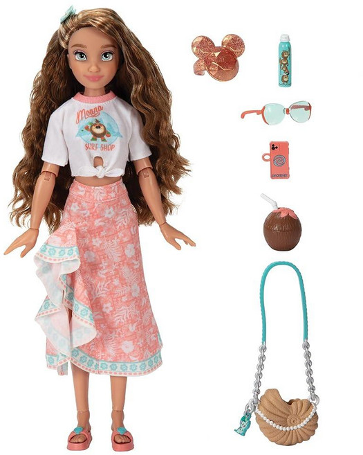 Disney ILY 4EVER 패션 인형 모아나에서 영감을 받은 29.2cm(11.5인치) 높이 13개의 관절 귀엽고 액세서리와 착용할 수 있는 반짝이는 미키 링이 함께 제, Disney ILY 4EVER 패션 인형 모아나에서 영
